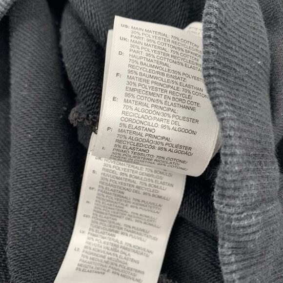 Adidas Originals Cropped Oversized Pullover Sweatshirt Logo Hoodie M Black White - Picture 5 of 8